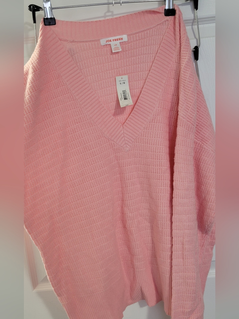 Joe Fresh Women's Pink V-Neck Sweater NWT